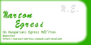 marton egresi business card